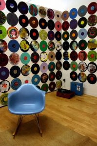 Ewaste Art - Record Wall